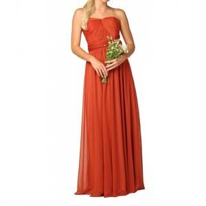 NEW EVA convertible long bridesmaids dress in rust